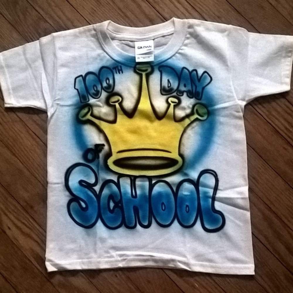 new airbrush 100th day of school tshirt